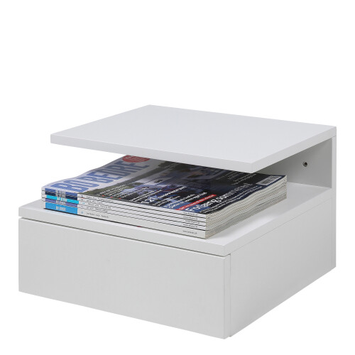 Ashlan Bedside Table with 1 Drawer in White 2