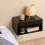 Cholet Square Bedside Table with 1 Drawer in Black 4