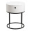 Polo Round Bedside Table in White and Black 2