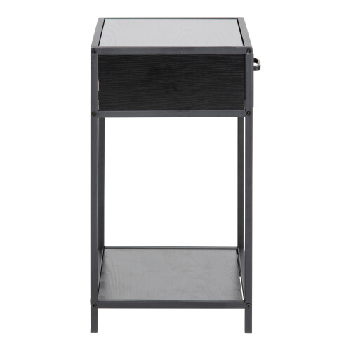 Seaford Bedside Table with 1 Drawer in Black 2