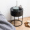 Polo Round Bedside Table in Black 4