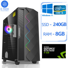 Gaming PC Computer Intel Quad Core i5 8GB RAM 240 SSD 4GB GTX1650 W11 - Refurbished
