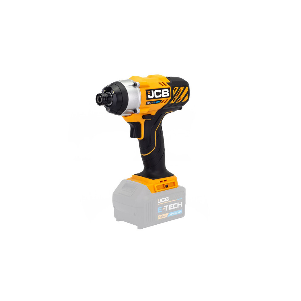 JCB  21-18ID-B 18V Cordless Impact Driver, 150Nm, 2.0Ah-5.0Ah Li-Ion Batteries, 1/4" Hex Quick Release Chuck