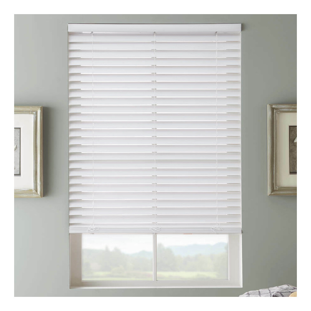 Sales Today Interior (135Cm X 150Cm) Fauxwood Venetian Wooden String Blinds White
