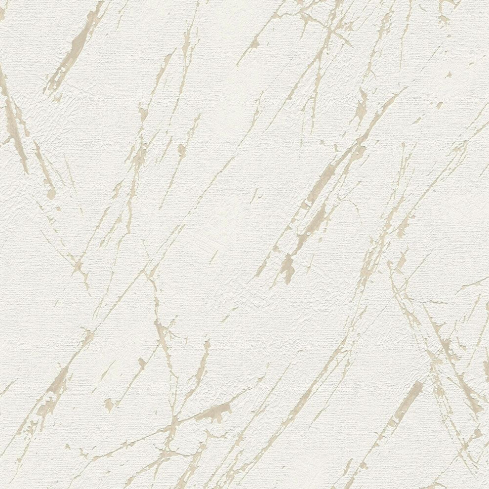 AS Creation Marble Granite White Wallpaper Metallic Detail  Vinyl