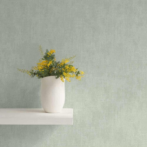 Muriva Muriva Linen Texture Green Wallpaper Modern Contemporary 2