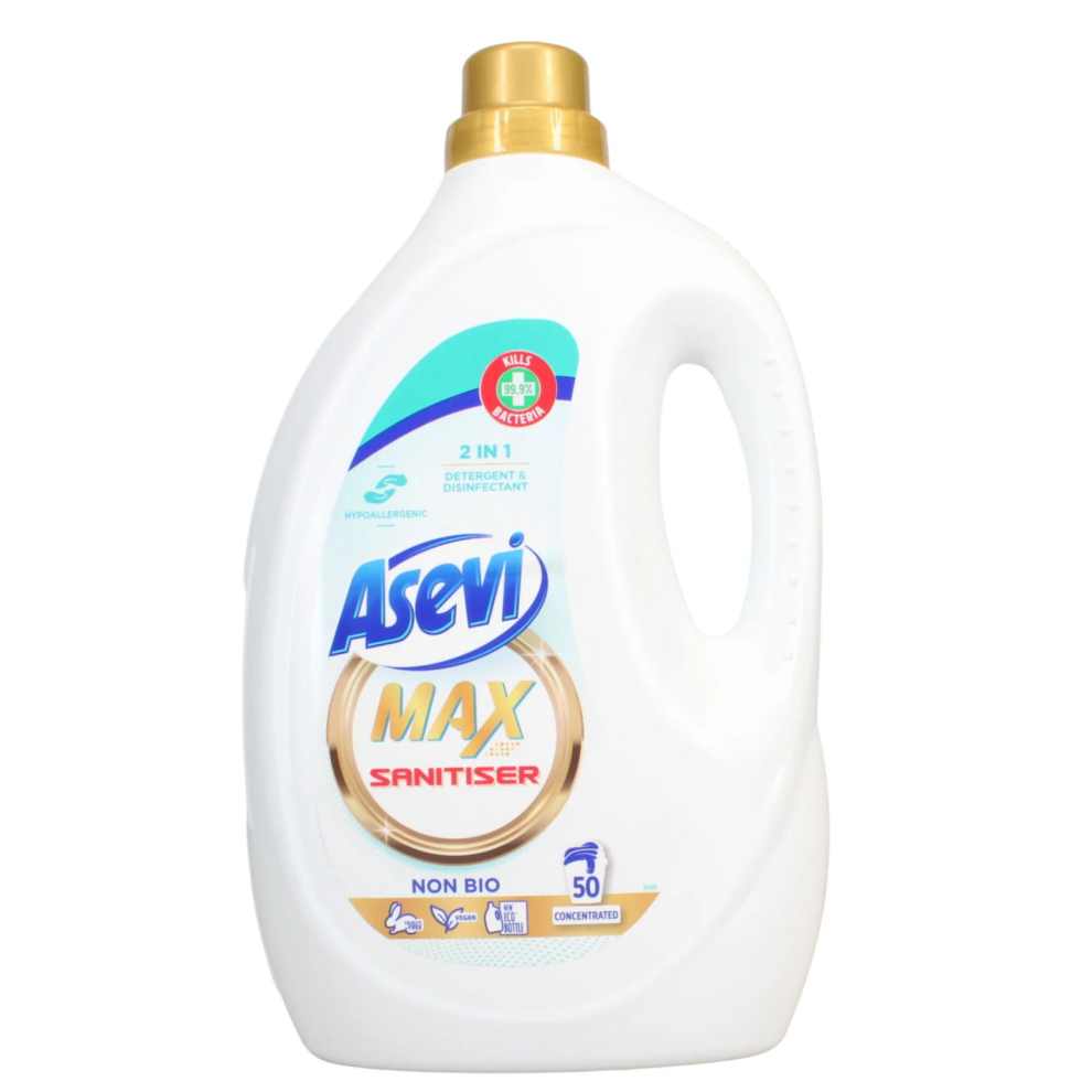 Asevi Max Sanitiser Non-Bio Laundry Detergent - 50 Washes