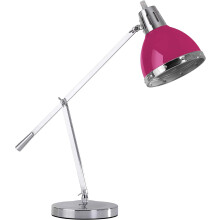 E27 Edison Screw Adjustable Chrome Table Lamp, 40 W Hot Pink