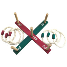MantraRaj Wooden Garden Quoits Ring Toss Indoor Outdoor Family Pegs Kids Rope Hoopla Game Part BBQ Games Kids Adult Family Fun Party Games