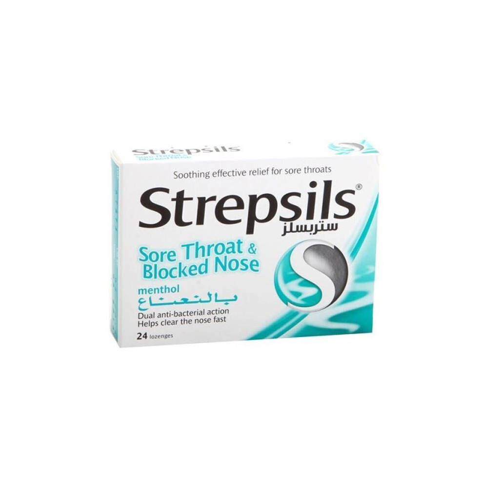 Strepsils Menthol Lozenges 24's Soothing Throat Lozenges for Cough and Sore Throat Relief