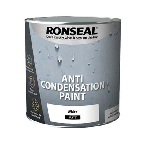 Ronseal ACPWM25L Anti Condensation Paint White Matt 2.5 Litre, 2.5L