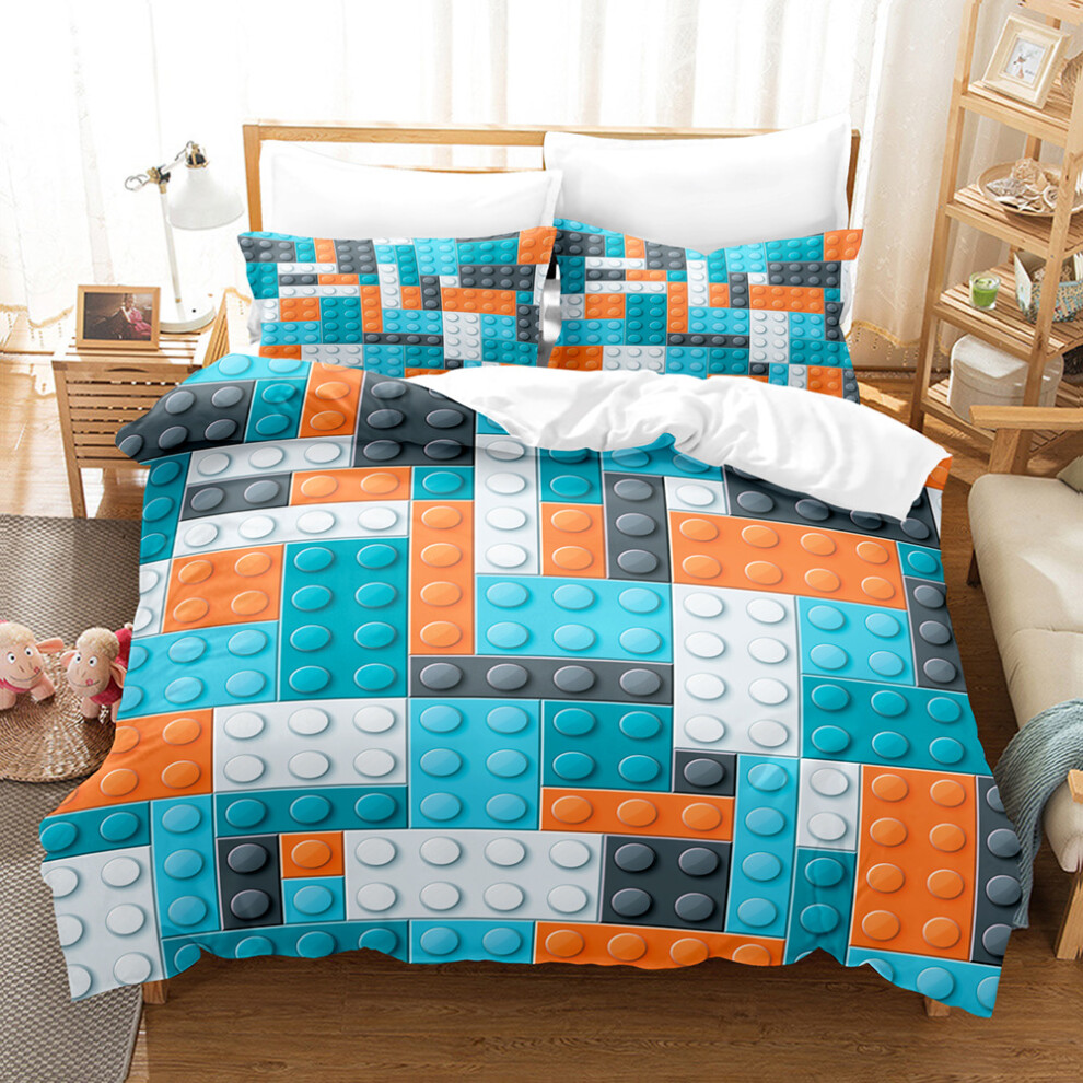 Xcsgsra (Style 11, Single(135X200cm/2Pcs)) Building Block Bedding Single Double Duvet Cover Not,Specified