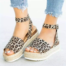 (Leopardenmuster, 37 ?UK 4?) Summer Women's Flatform Sandals Ankle Strap Platform Espadrilles Wedges Shoes