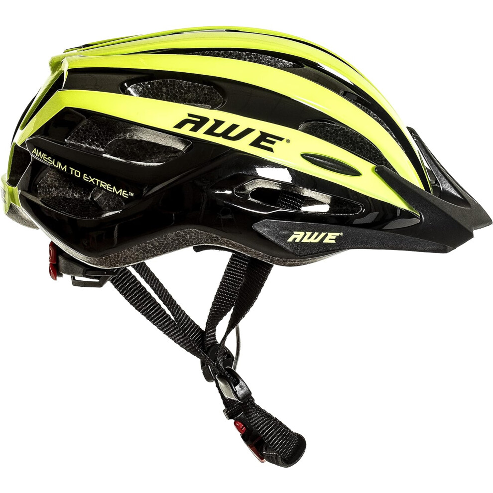 AWE AWEAir In Mould Adult Bike/E-Bike Helmet 55-58cm Black/Neon CE EN1078 APPROVED