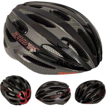 AWE AWESprint Adult In Mould E-Bike/Bike Helmet Carbon/Black/Red 55-58cm CE EN1078 APPROVED