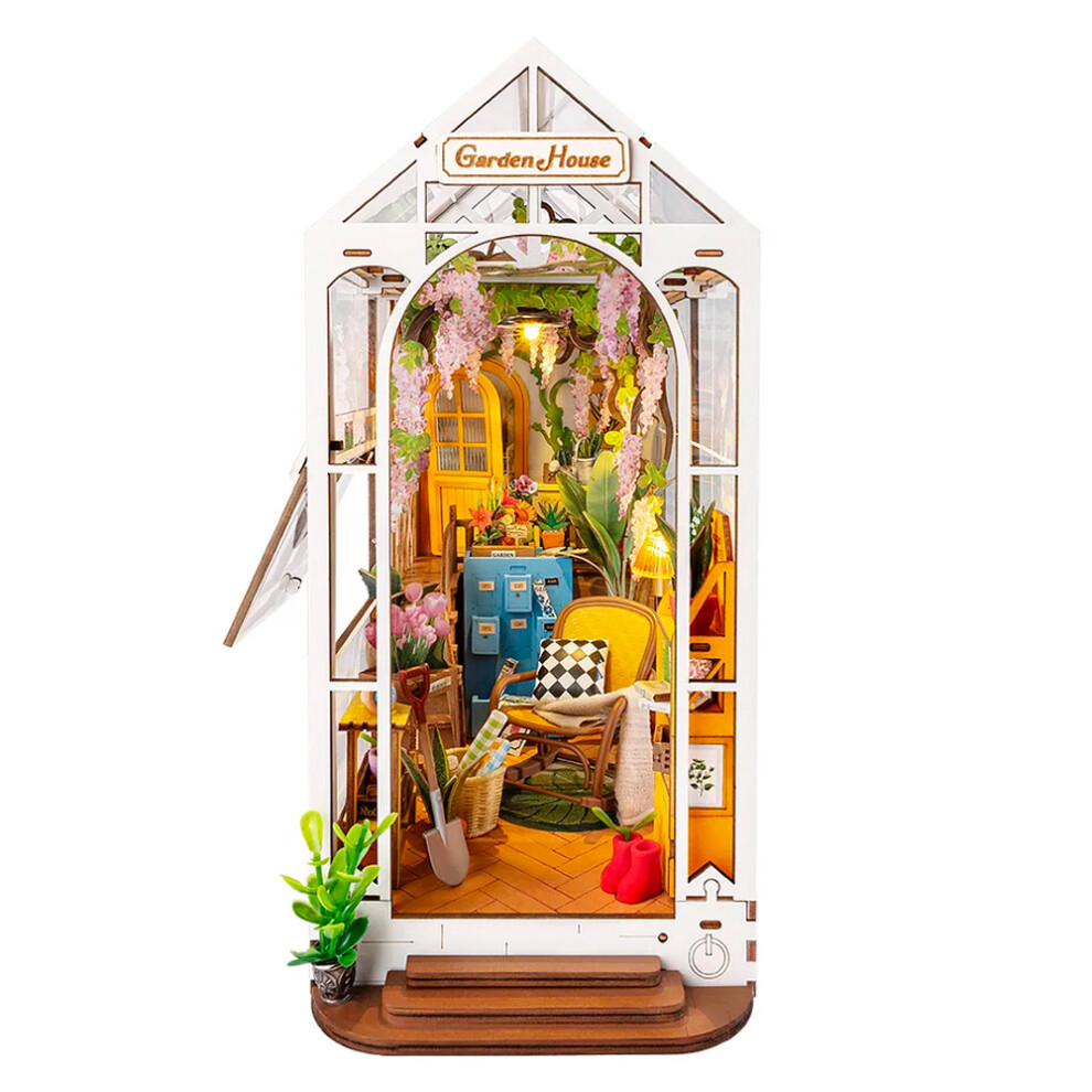 Rolife Robotime Holiday Garden House Book Nook Diy Miniature Dollhouse Kit Tgb06