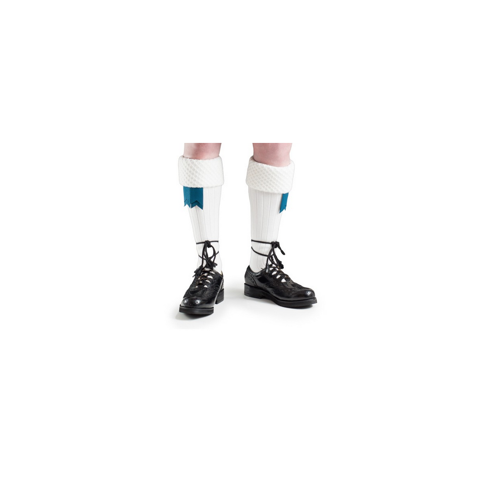 (Extra Small) White Bubble Honeycomb Top Piper / Pipeband Kilt Hose Socks-image-OPC-PDY66TV-NEW