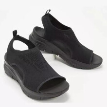 (Black, UK4 EU37) Ladies Shoes Size Summer Comfort Flat Women Casual Orthopedic Wedge Sandals