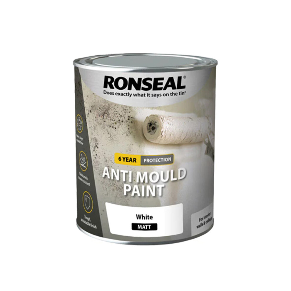 Ronseal 6 Year Anti Mould Paint White Matt 2.5L