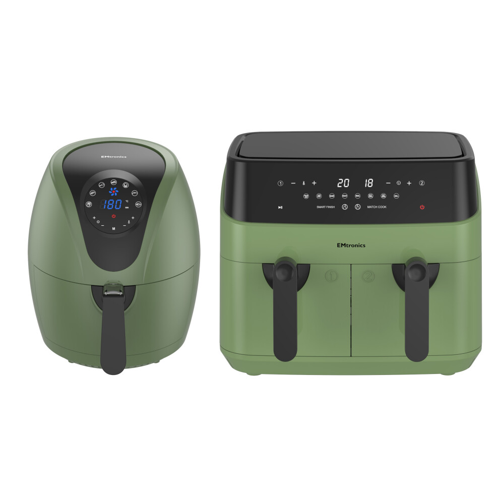 Emtronics 4.5L & 9L Air Fryer Set - Sage Green