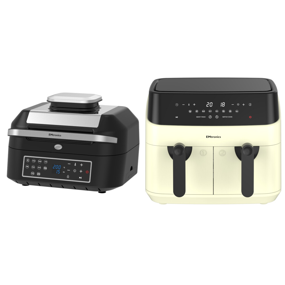 Emtronics Air Fryer 6.3 & 9 Litre Cream Kitchen Set