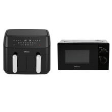 Emtronics 9L Air Fryer & 20L Microwave Kitchen Set - Black