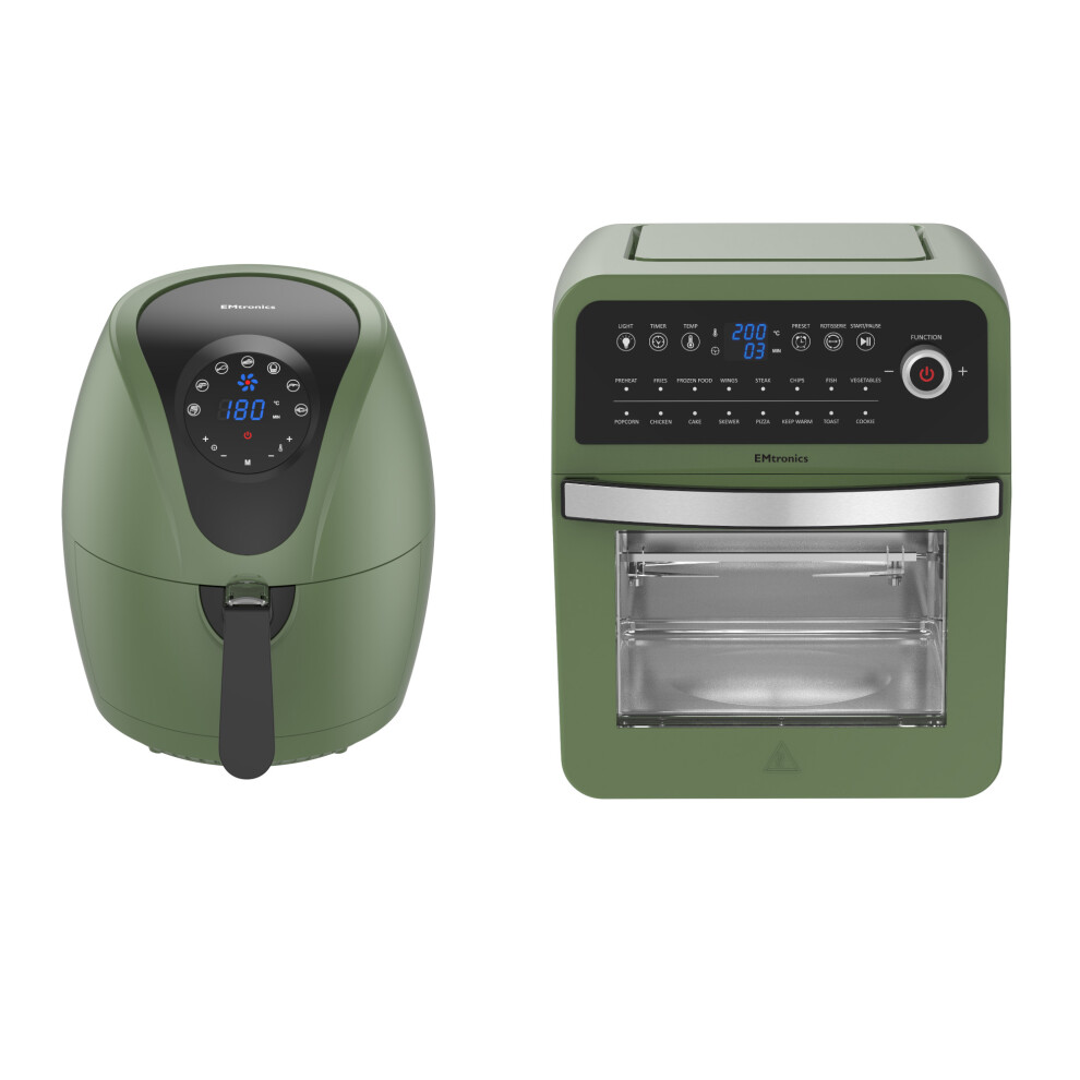 Emtronics 4.5L & 12L Air Fryer Set - Sage Green