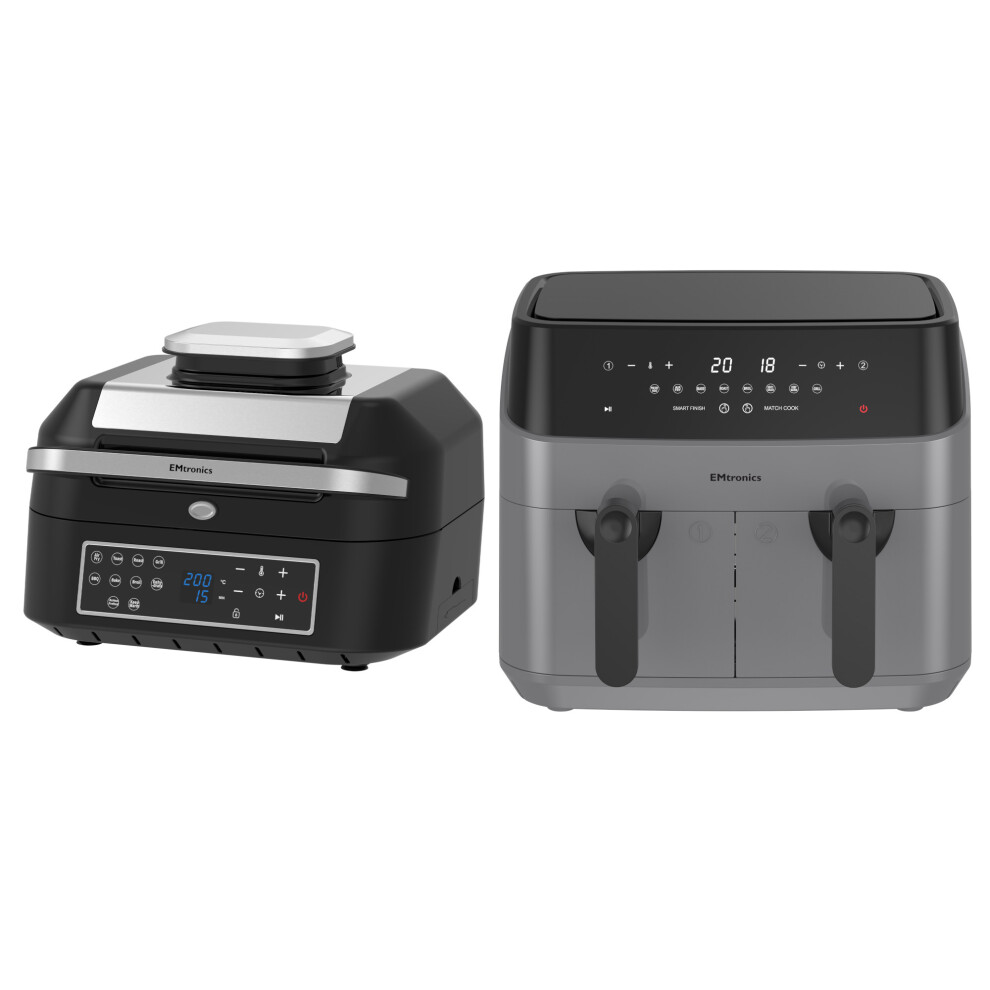 Emtronics Air Fryer 6.3 & Grey 9 Litre Kitchen Set