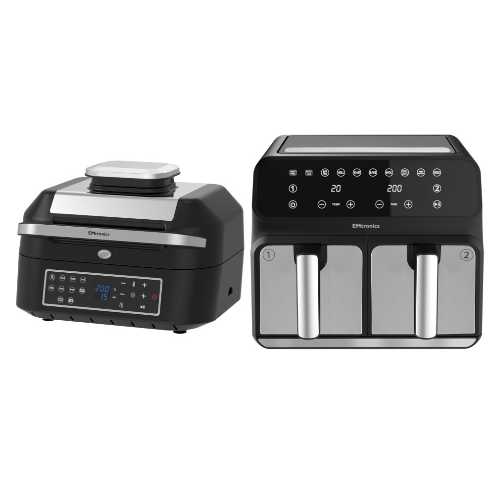 Emtronics Air Fryer 6.3 & Silver 8 Litre Kitchen Set