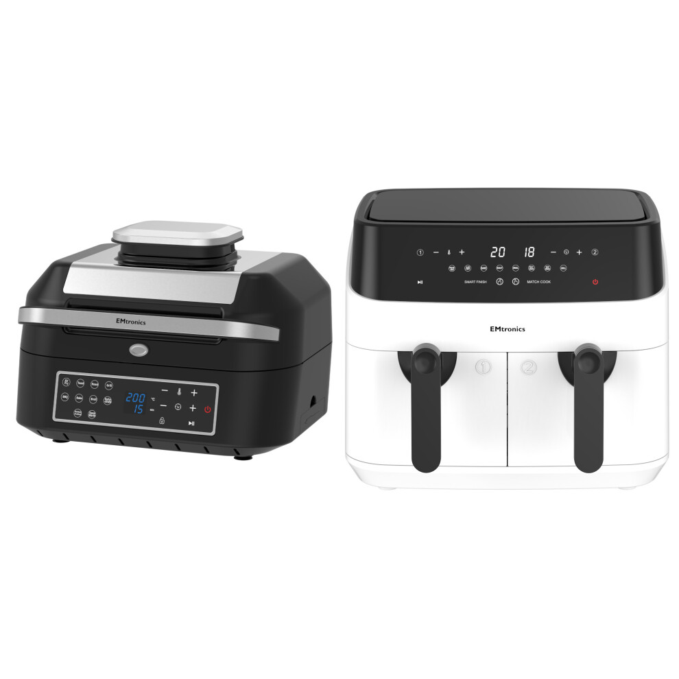 Emtronics Air Fryer 6.3 & White 9 Litre Kitchen Set