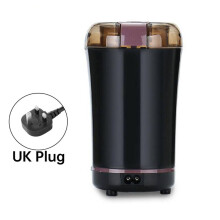 (Black UK) Electric Coffee Grinder Bean Spice Nut Mill Blender Stainless Steel Kitchen