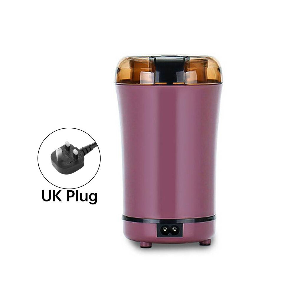 (Purple UK) Electric Coffee Grinder Bean Spice Nut Mill Blender Stainless Steel Kitchen