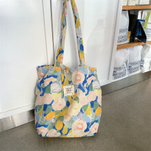 (Monet BlueYellow) Chic Everyday Tote Bag For Women With Artistic Monet Garden Print And Comfortable Straps