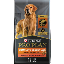 Purina Pro Plan High Protein Dog Food With Probiotics for Dogs, Shredded Blend Salmon & Rice Formula - 17 lb. Bag