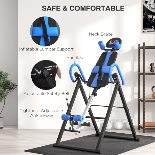 Homcom HOMCOM Adjustable Gravity Inversion Table with Safety Belt, Blue 1