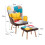 Living And Home Upholstered Armchair with Footstool and Cushion 5