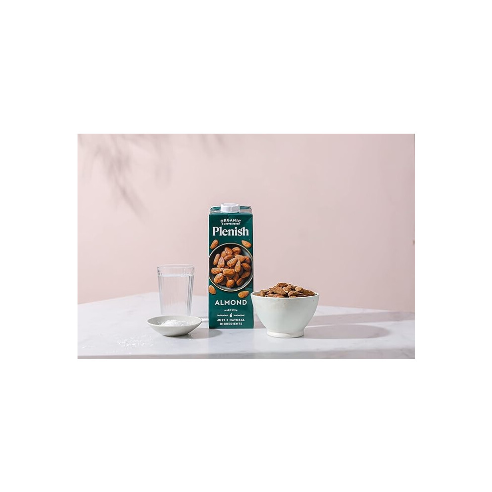 Plenish Unsweetened Organic Almond Milk 1L (8x 1Litre)