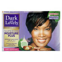 Dark and Lovely Superior Moisture Plus No Lye Relaxer Kit Oil|African Shea Butter|Healthy-looking Hair|Shine & Softness|Straightening Kit