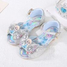 (silver, UK13,EUR33.Kids,20.5 cm/8.07in Inner length)) New Girls Frozen2 Elsa princess Kids fashion lovely Slippers Flat Shoes Glitter