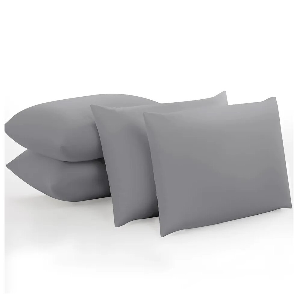 (Grey, Pack of 4 (2 Pair)) Pack of 2,4 Pillowcases Hotel Quality Pillowcase