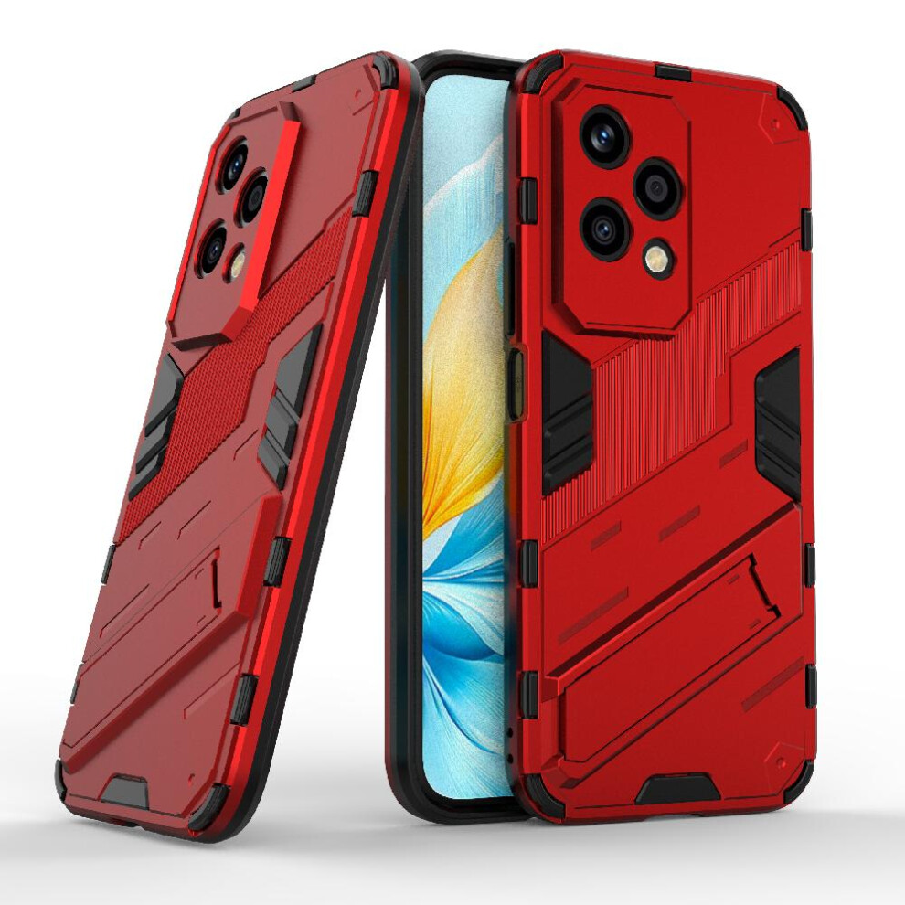(Red) Case For Honor 200 Lite 5G Kickstand Protective Cover Rugged Military Red 764762763169