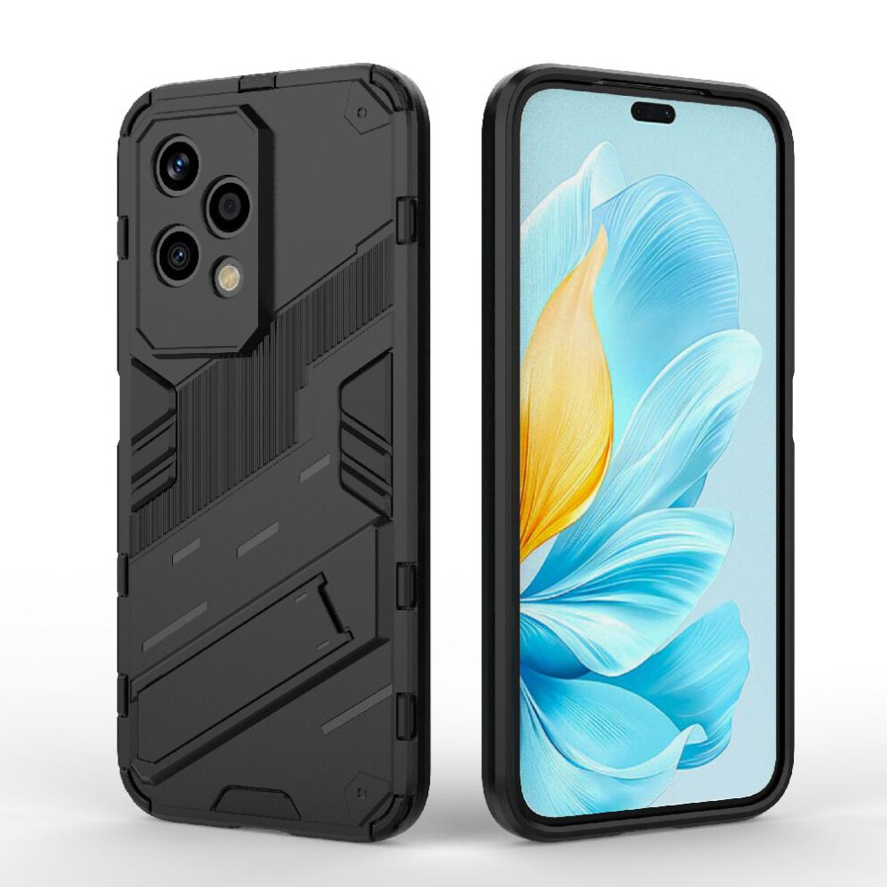 (Black) Case For Honor 200 Lite 5G Kickstand Protective Cover Rugged Military Black 764762763152