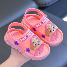 (pink, UK4/UK5(EUR24/25)Inner length15cm) PAW Patrol Cartoon Girls Boys beach comfortable Slippers spring summer bathroom