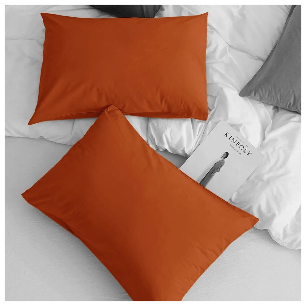 (Rust, Pack of 2 (1 Pair)) Pack of 2,4 Pillowcases Hotel Quality Pillowcase