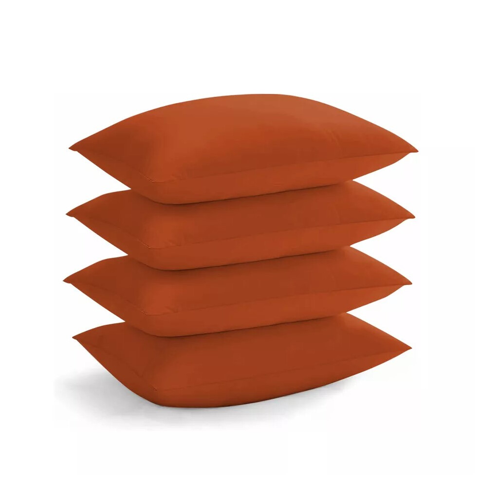 Oxford Homeware (Rust, Pack Of 4 (2 Pair)) Pack Of 2,4 Pillowcases Hotel Quality Pillowcase Orange