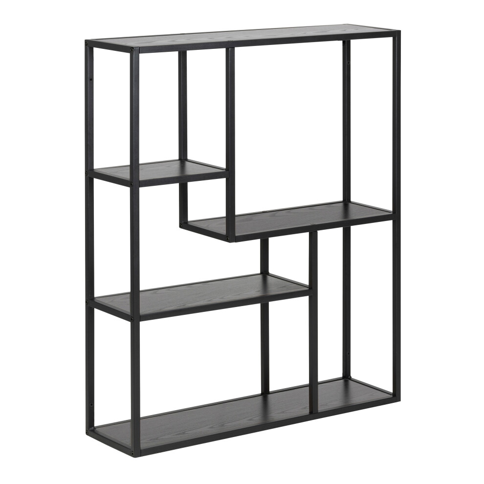 Actona Florence Seaford 4 Shelf Black Metal Wall Shelf - 750mm Width - 910mm Height - Steel, Paper - Image 7