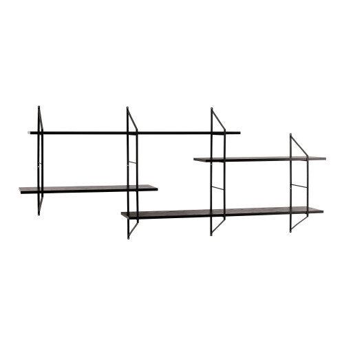 Belfast Wall Unit with 4 shelves in Black 2