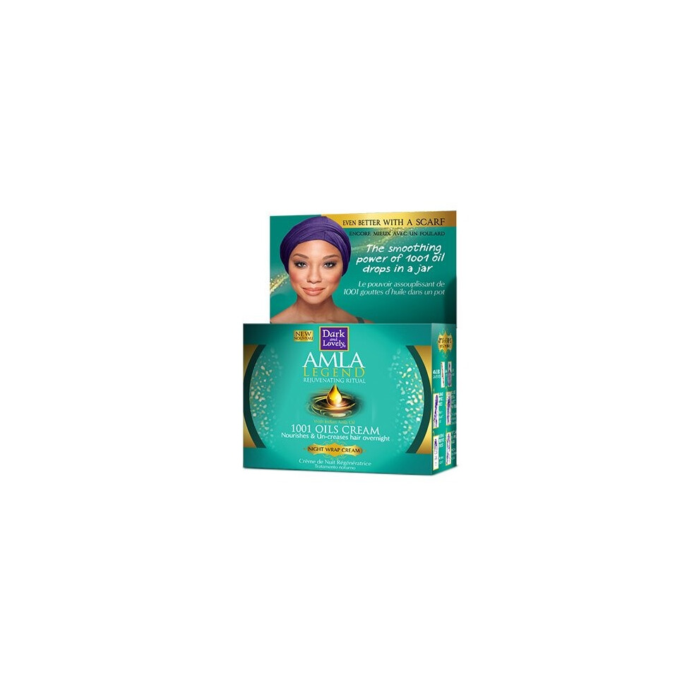 Dark/Cream And Lovely Amla Legend 1001 Oils Night Wrap Cream|Regenerating Night Hair Cream|Softens & Smoothes Hair|Leave-In Treatment