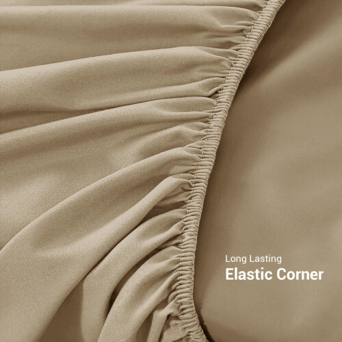 (Beige, Double) Extra Deep Fitted Sheets 40cm Bedsheet Single Double King & Super King 2