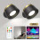 (Black, 2pcs) 1/2pcs Smart LED Wall Light With Remote Control RGB Night Light USB Rechargeable 1